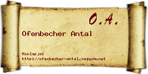 Ofenbecher Antal névjegykártya